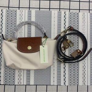 ☘️☘️Longchamp Cream Mini Crossbody Bag